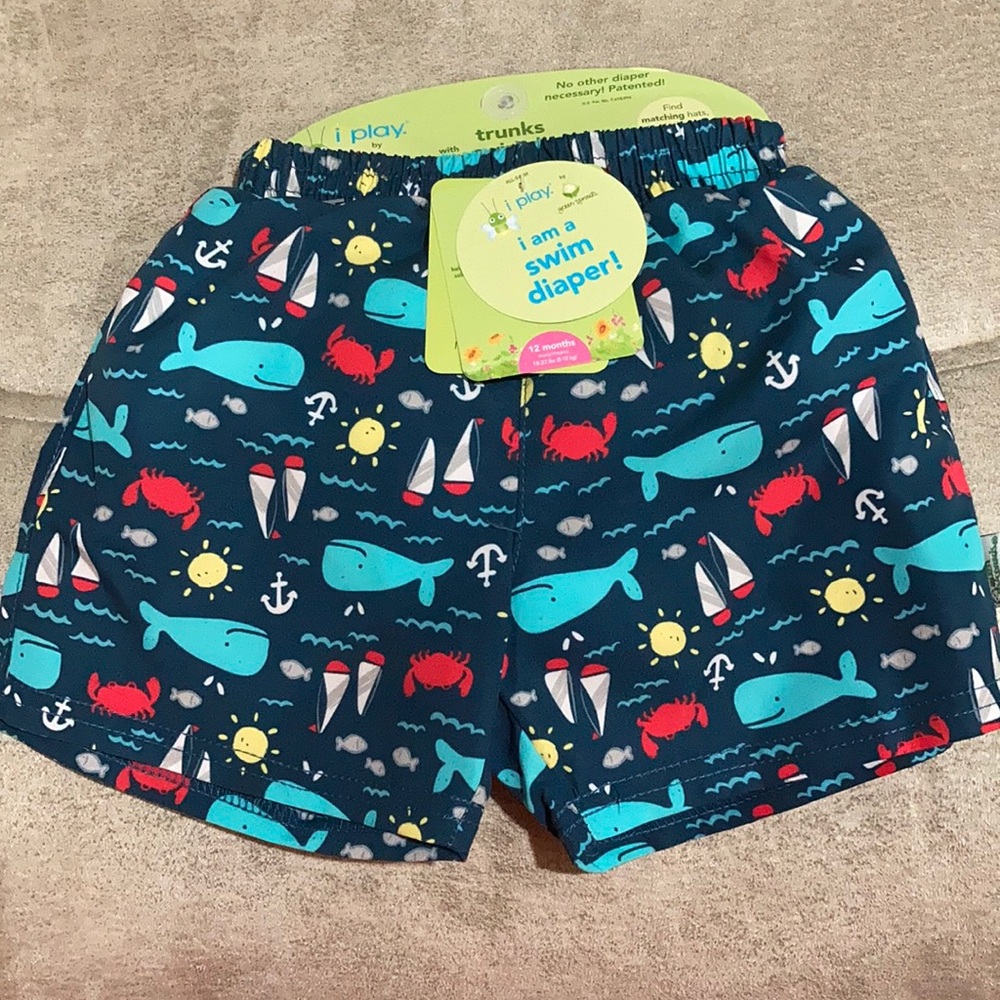 Nautical theme swim diaper